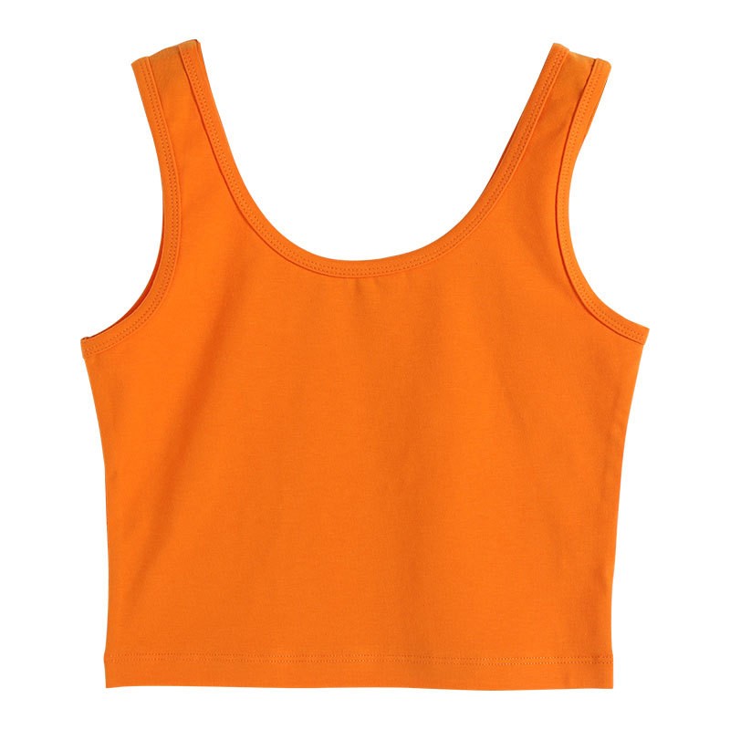 Short section navel vest female pure color temperament commuting self-cultivation bottoming vest summer new ladies top trend