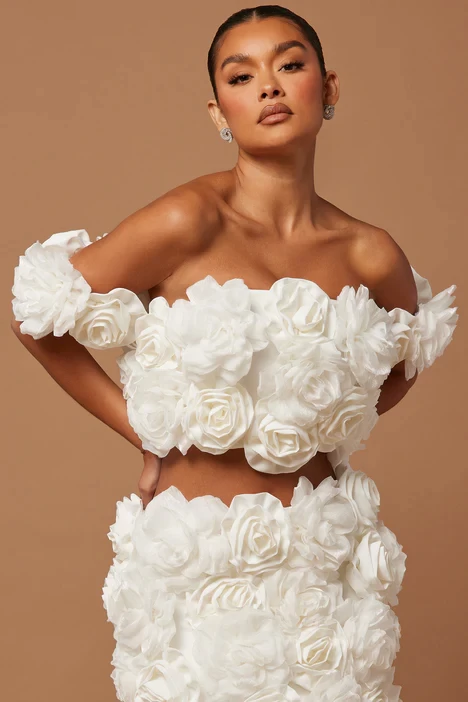 Cindy floral short set - White