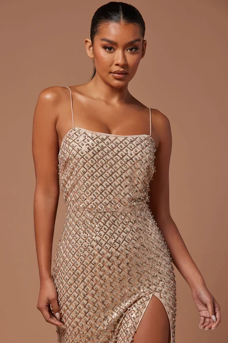 Lynnie Sequin Embellished Gown - Gold