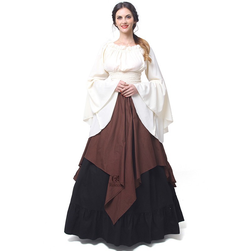 New party European and American long-sleeved dress women's medieval costumes during the Renaissance