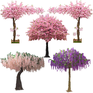 Fireproof Home Decor Garden Plants Large Artificial Tree Vivid Artificial Cherry Blossom Tree Sakura Flower For Wedding Decor