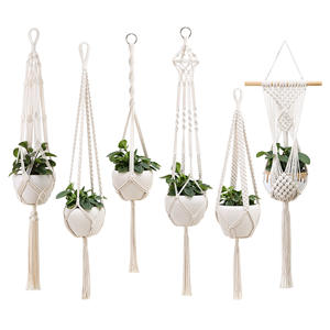 Custom Handmade cotton Macrame Plant Hanger Indoor outdoor Plant Hanger Home Decoration