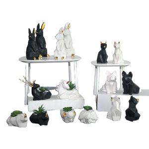 Hot selling animal black and white furnishings pieces home decoration ceramics room decor