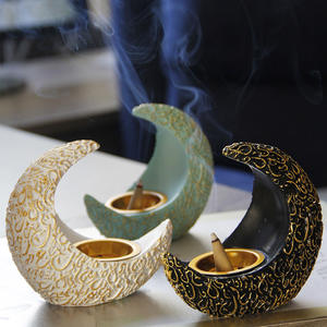 factory hotsale luxury Middle Eastern Arab moos design resin incense burner holder for home decoration
