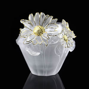 Fengming New Middle East Glazed Incense Burner Crystal Sunflower bakhoor Burner Suitable for Home Decoration