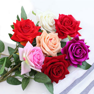 Bulk Silk Rose Real Touch Artificial Flower Head For Wedding Party Home Decoration 2022 Hot Sale White Rose Silk Flowers