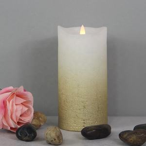 Home Decor Distressed Finish Flickering Pillar Christmas Led Candles