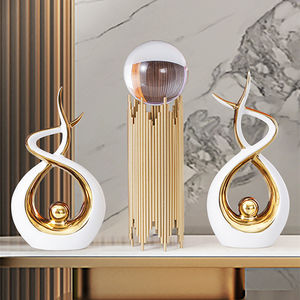 New design luxury Northern Europe Style Abstract Home Decoration plating gold ceramic Accessories Art Other Home Decor ornaments
