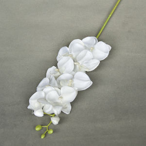 Real Touch Artificial 1# Butterfly Orchid Flower Orchid with 8 Flower Heads for Home Decor Indoor without vase