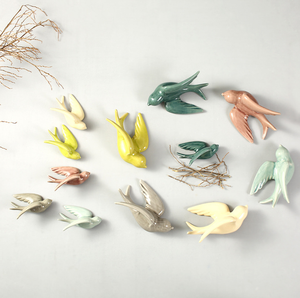 2021 best selling Nordic ceramic wall hanging living room dining room wall decoration pendant Bird Pendant for home decor