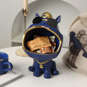 Nordic light luxury creative furnishings big mouth dog key collection decorative wedding ceramic dog home decoration