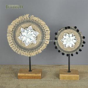 IVYDECO Novelty Traditional Home Accessories Table Decor with Wood Base Bohemian aesthetic room decor Other Home Decor 2022