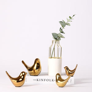 Modern Gold Table Bird Design Simple Ceramic Souvenir Creative Gold Home Decor