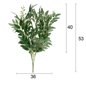 JD69 Artificial willow leaf 5 fork green plant wedding road lead home decoration with willow leaf cane