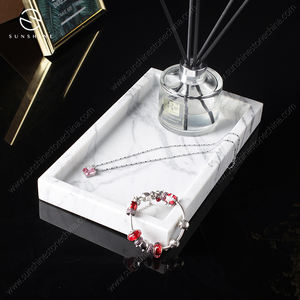 Rectangle Natural Marble Jewelry Display Decorative Tray Cake Serving Tray Home Decor