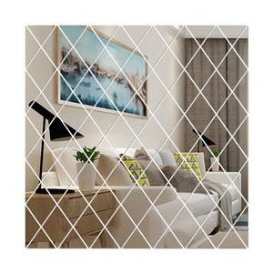 Diamond Acrylic Mirror Wall Stickers Self Adhesive 3D Mirror Rhombus Shape DIY Home Decor Living Room Art Wall Decoration