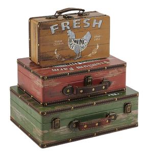 New design wooden old suitcase home decoration accessories vintage