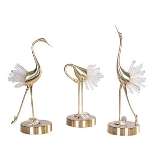 Statues Swans Brass Crystal Designs Interior Vendor Luxury Home Decorations