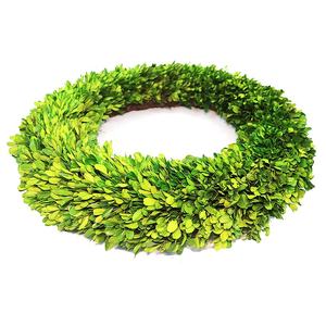 50cm dia preserved boxwood wreath in round shape back with rattan hoop for home decoration