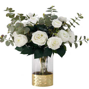 Luxury High Quality Colorful Decorative Artificial Rose Flower Arrangements Kitchen Wedding Home Decor Flowers Artificial