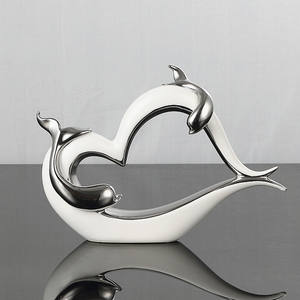 Wedding gift couple dolphin interior decor fashion custom ceramic hotel home decoration