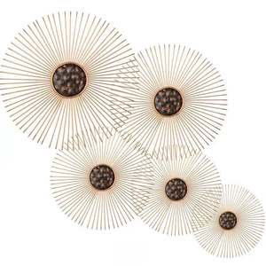 luxury popular modern hanging metal 3d flower shape wall art home decor