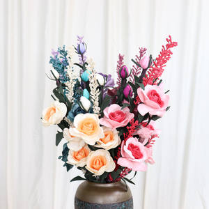 Flower Bouquets Home Decoration PU Rose Bouquet Artificial Flower Christmas Decoration