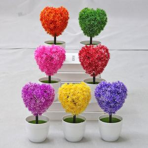 Simulation plant potted small ornaments indoor and outdoor artificial flowers and small bonsai home decorations flower living