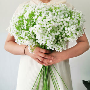mini plastic flor babysbreath flower arrangement artificial baby breath gypsophila paniculata preserved wedding home decor