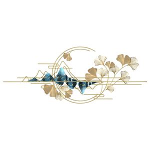 Unique Geometric Ginkgo Biloba Designs Wall Hangings Metal Wall Decor for Home Decoration Gold Living Room Modern Luxury Flower