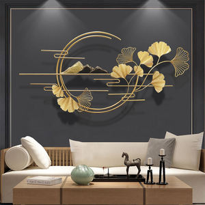 Brass Background Home Decorative Metal Flowers Wall Creative Decor