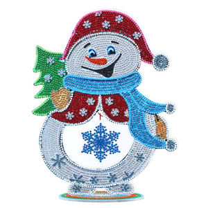 Diy Diamond Painting Christmas Desktop Ornament Snowman Luminous Rhinestone Embroidery Cross Stitch Home Decoration Xmas Gift