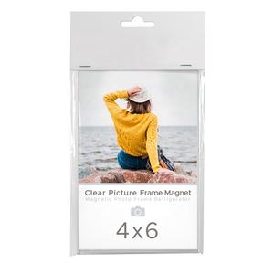 4X6" Home Decor Clear Plastic Fridge magnetic photo frame for Refrigerator