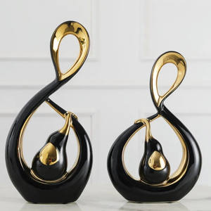 Popular gift items christmas wedding decoration modern home accessories 3d elephant black ceramic nordic luxury home decor