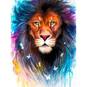 A Colorful Lion Round Or Square Drill Diamond Embroidery Kits Home Decoration Gift Diy Full Painting