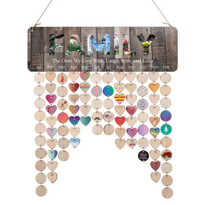 Calendar Plaque Family Personalized Gifts wooden Wall Hanging Sign Board home decor wall decorations for home