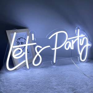 Neon party custom logo led neon lights happy birthday night light home decoration let's party neon decor
