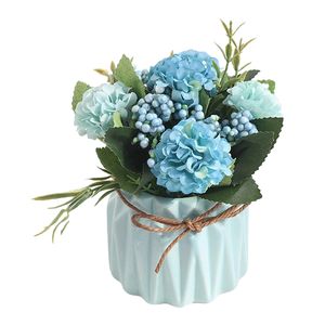 Simulation Hydrangea Potted Plants Artificial Flowers Bonsai Furnishing Articles Home Decoration