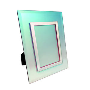 Spot hot sale art glass photo frame glass dazzling green photo frame desktop glass photo frame for home decoration