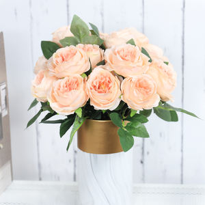 Silk Artificial Flowers Peony White Bride Holding Bouquet Accessories Roses Wedding Home Decoration