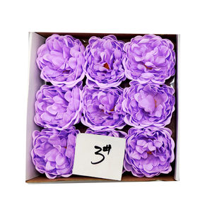 9pcs/box European Vintage Diy Peony Flowers Head Wedding Home Decoration Blooming Artificial Soap Bath Flower Head Luoyang Peony