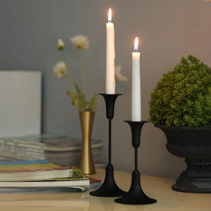 Minimalist Light Luxury Wrought Iron Christmas Tree Desktop Home Decor Black Metal Candle Holders