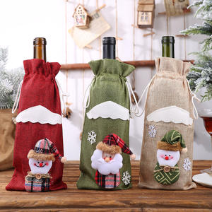 New Christmas Decorations supplies Cover Bags Santa Gift Bags Claus Champagne wine Bag other home decor