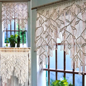 Large Macrame Wall Hanging Home Decoration Woven Tapestry Bedroom Living Room Leaf Shape Curtain
