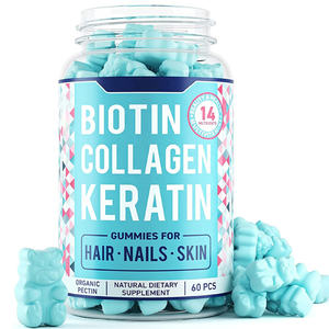 Hair Growth Biotin Sugar Bear Vitamins Thailand Beauty Products Blue Star Shape Gummy Skin Nails Care Hair Gummies