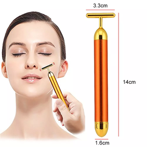 Facial 24K Gold Massage Vibrator Energy Beauty Bar Electric Vibrating Skincare Device Face Lifting Roller Massager
