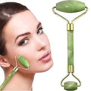 Natural Jade Double Head Roller Toothed Massage Stick Beauty Skin Care Scraping Board Eye Face Wrinkle Removing Lifting Cleaning