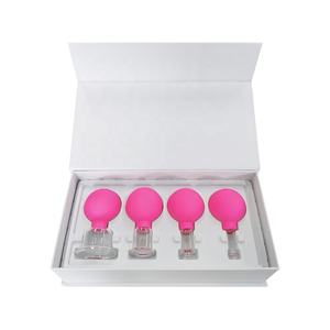 Health skincare facial massage tool custom label Vacuum Suction face cupping sets 4 pcs