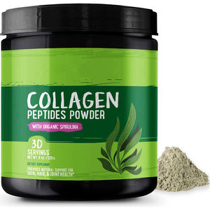 Private Label Collagen Peptides Powder Supplement for Skin Hair Joint Health with Organic Spirulina Amino Acids Enzymes