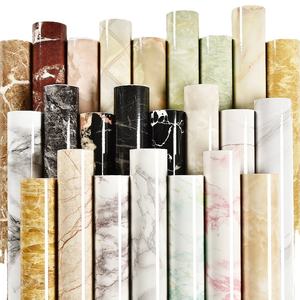 Waterproof Oil-proof Marble Self Adhesive Wallpaper Vinyl Film Wall Stickers Bathroom Bedroom Kitchen Cupboard Home Improvement